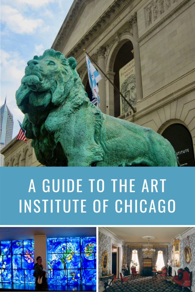 Photo collage of the Art Institute of Chicago. Text reads "A Guide to the Art Institute of Chicago."