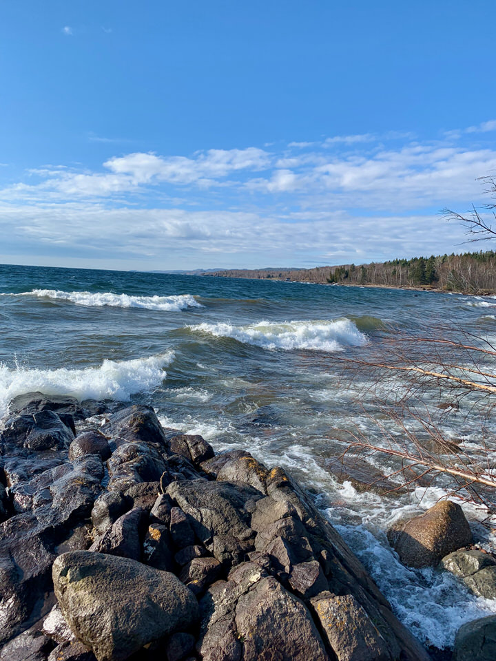 Lake Superior North Shore coastline and waves