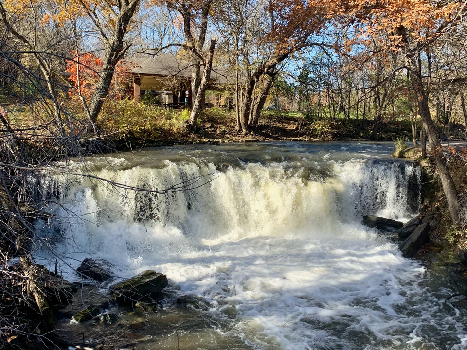 Waterfall at Minneopa State Park in autumn