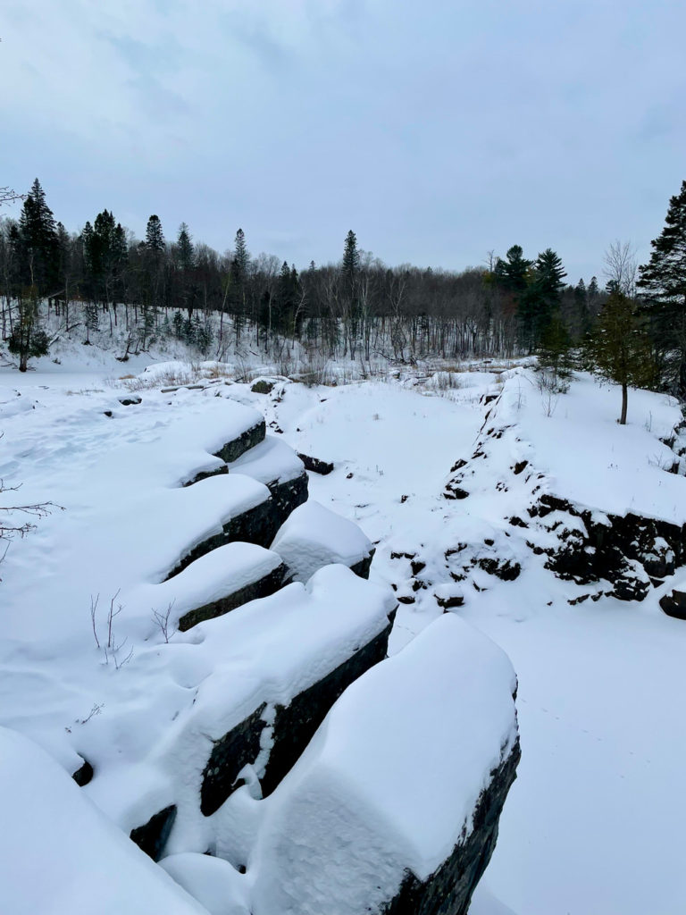 Frozen river bed