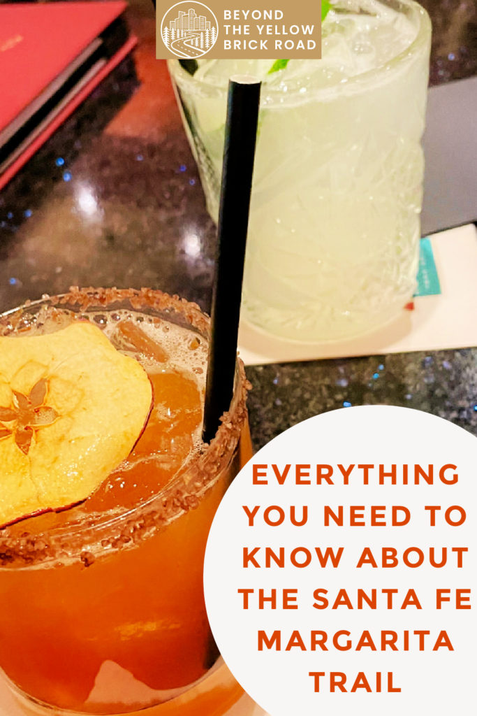 Two margaritas. Text overlay "Everything You Need to Know About the Santa Fe Margarita Trail."