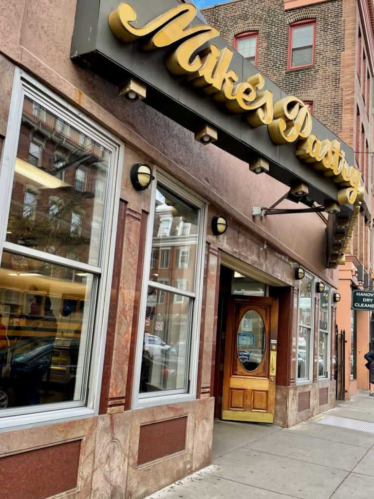 Entrance to Mike's Pastry on Hanover Street