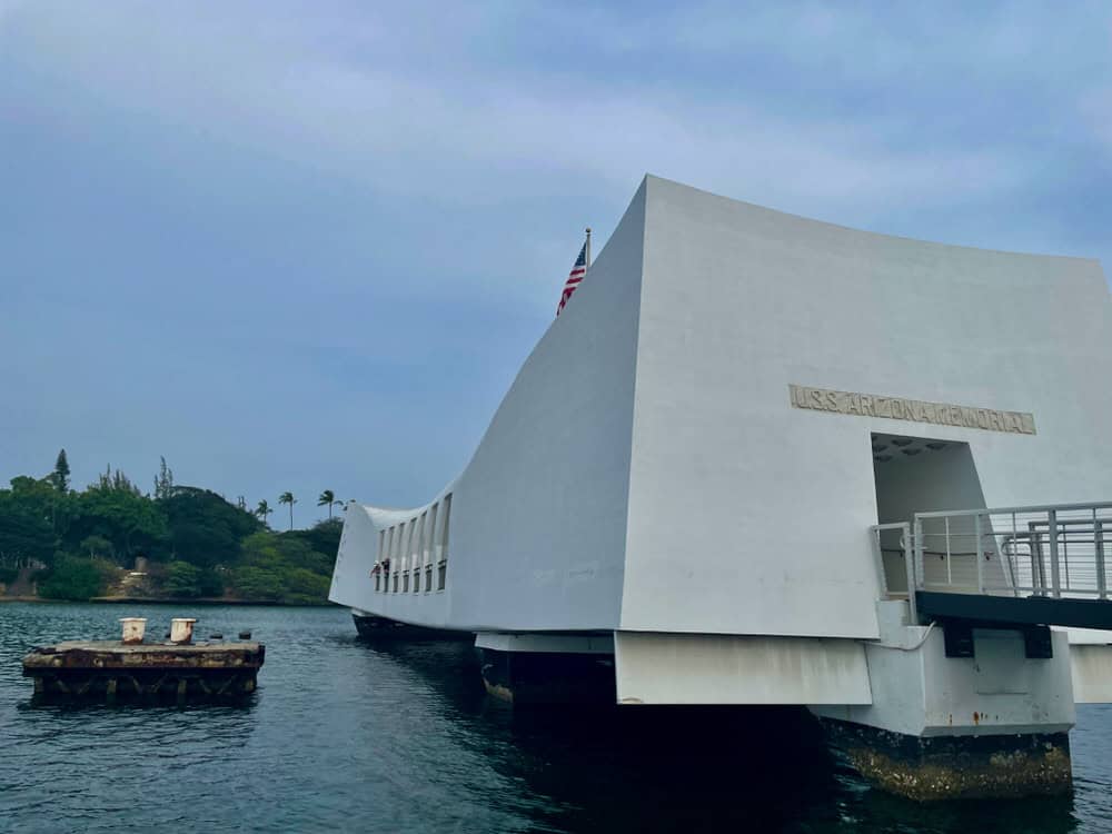 White memorial in Pearl Harbor
