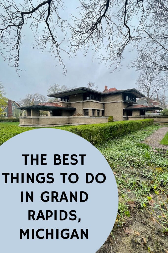 The exterior of Meyer May House in Grand Rapids' Heritage Hill neighborhood. Text reads "The Best Things to do in Grand Rapids, Michigan."