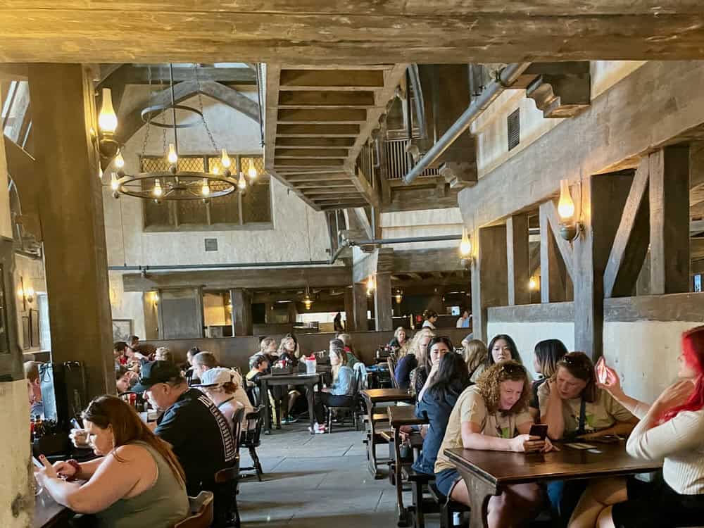 Interior of a large crowded pub