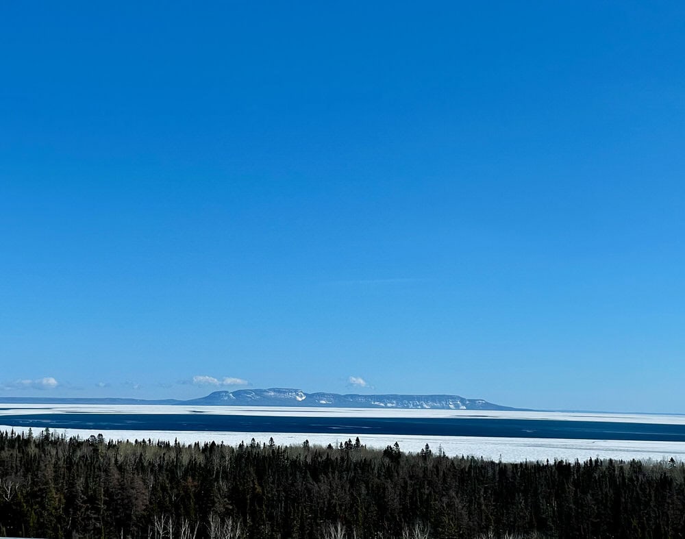 View across Lake Superior looking towards Sibley Peninsula