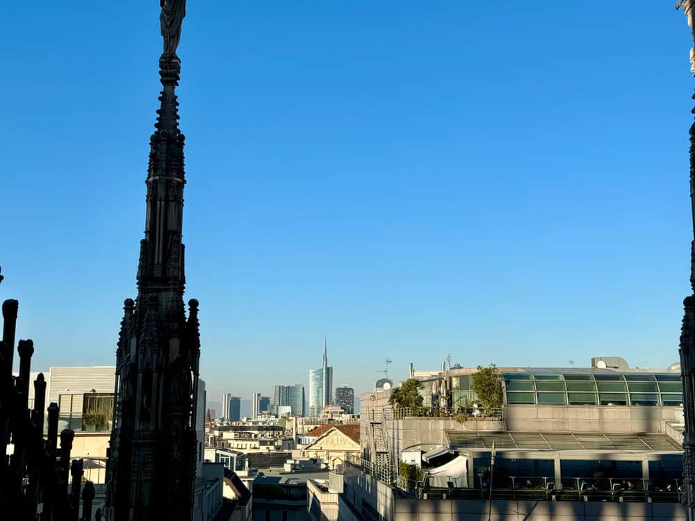 Looking across Milan's rooftops