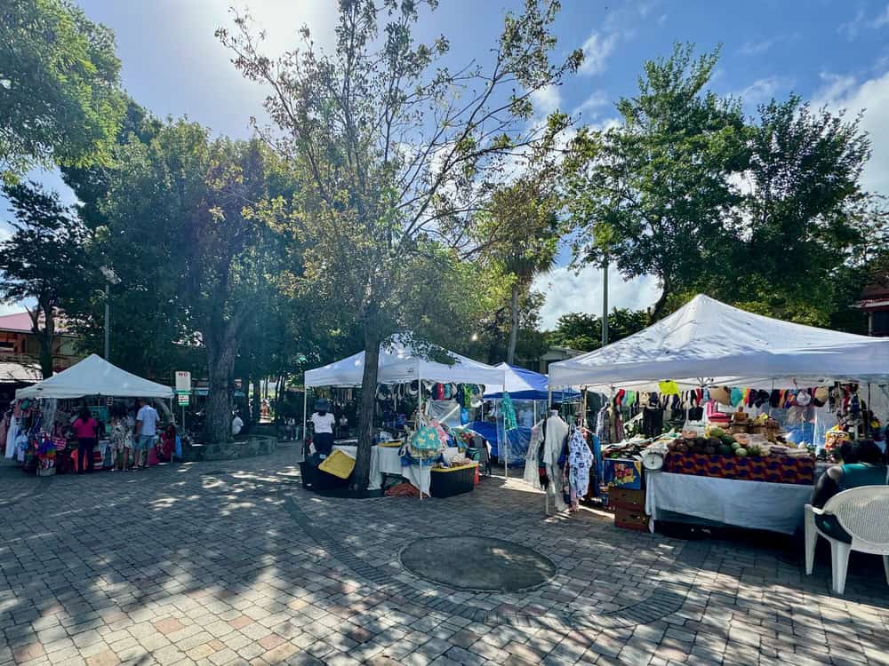 Open air market place in downtown Cruz Bay St. John