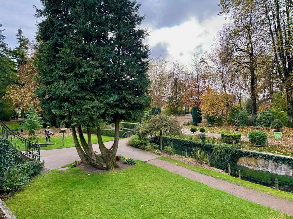 A manicured English style garden in autumn