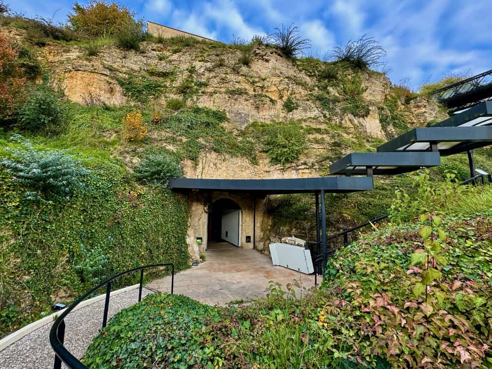 Entrance to bunker in the side of a hill