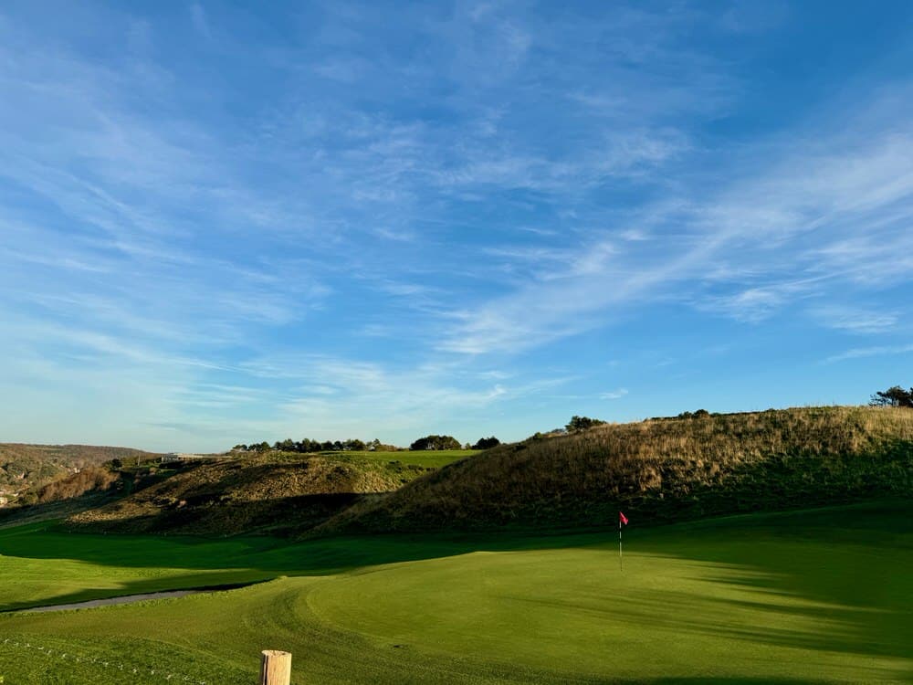 Golf course green on a sunny day