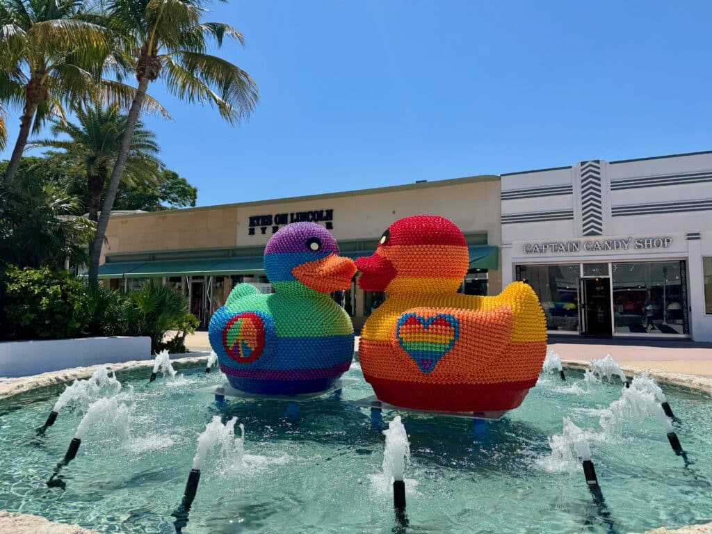Whimsical street art in the Lincoln Road open air shopping mall in Miami Beach