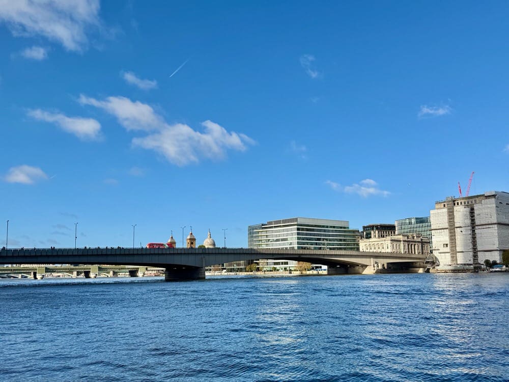 Bridge spanning the Thames River in central London