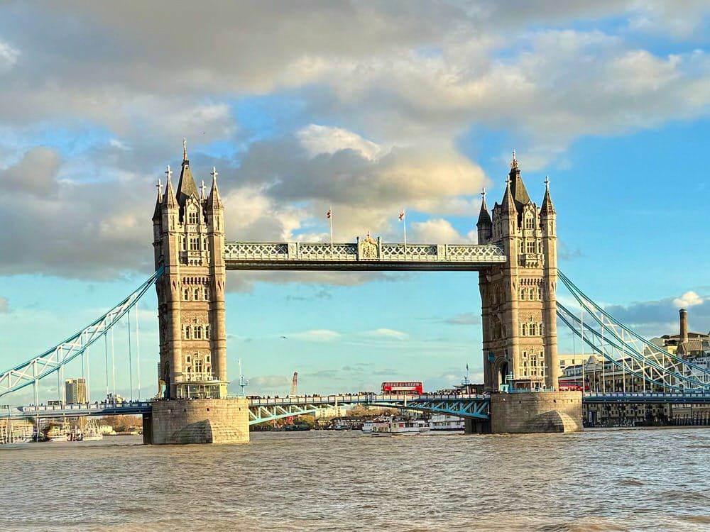 Victorian era lift bridge over the Thames River in central London