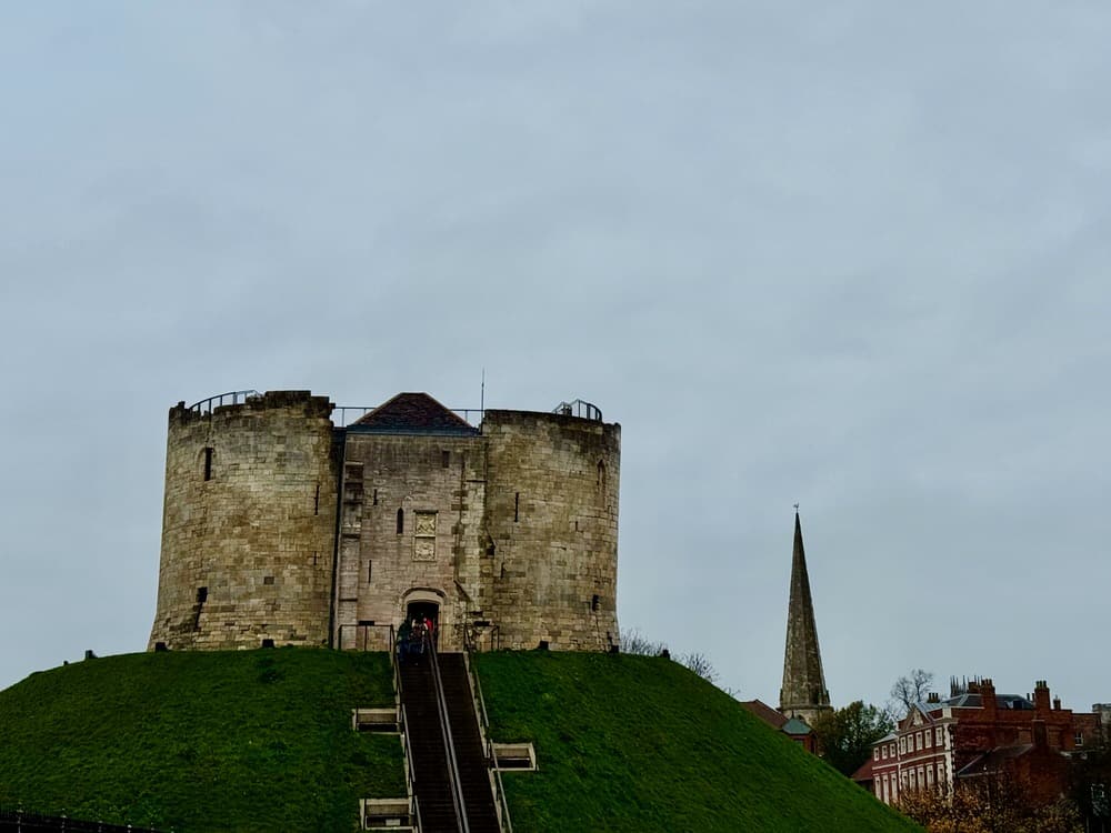 A medieval hill top fortress that was once part of York Castle