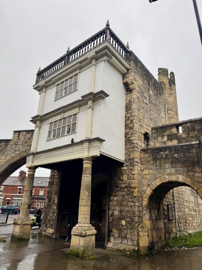 A 15th century gatehouse barbican at Walmgate York England