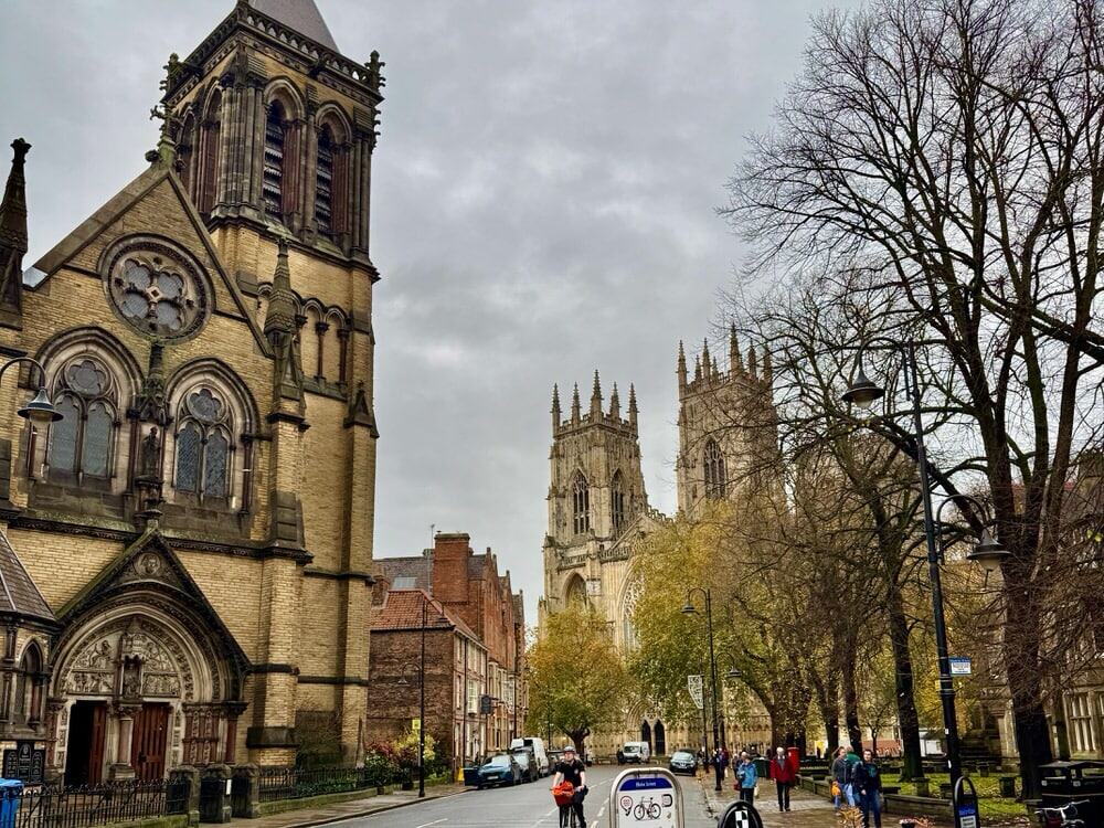 York Oratory and York Minster as seen along Duncombe Place