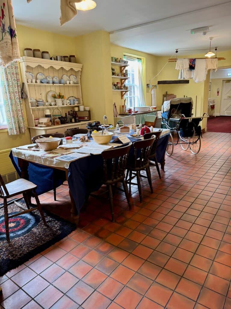 Kitchen in the World of James Herriot Museum preserved to appear as it would have in the 1940s.