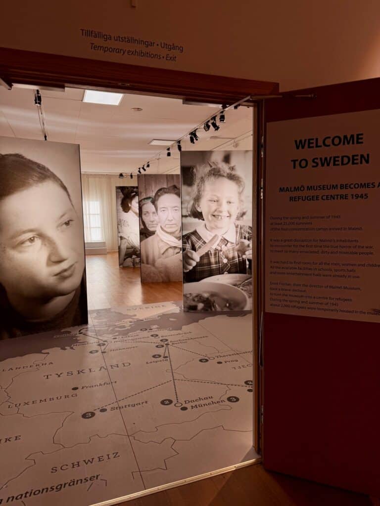 Exhibit about Malmo Sweden World War II refugee centree in Malmo Castle