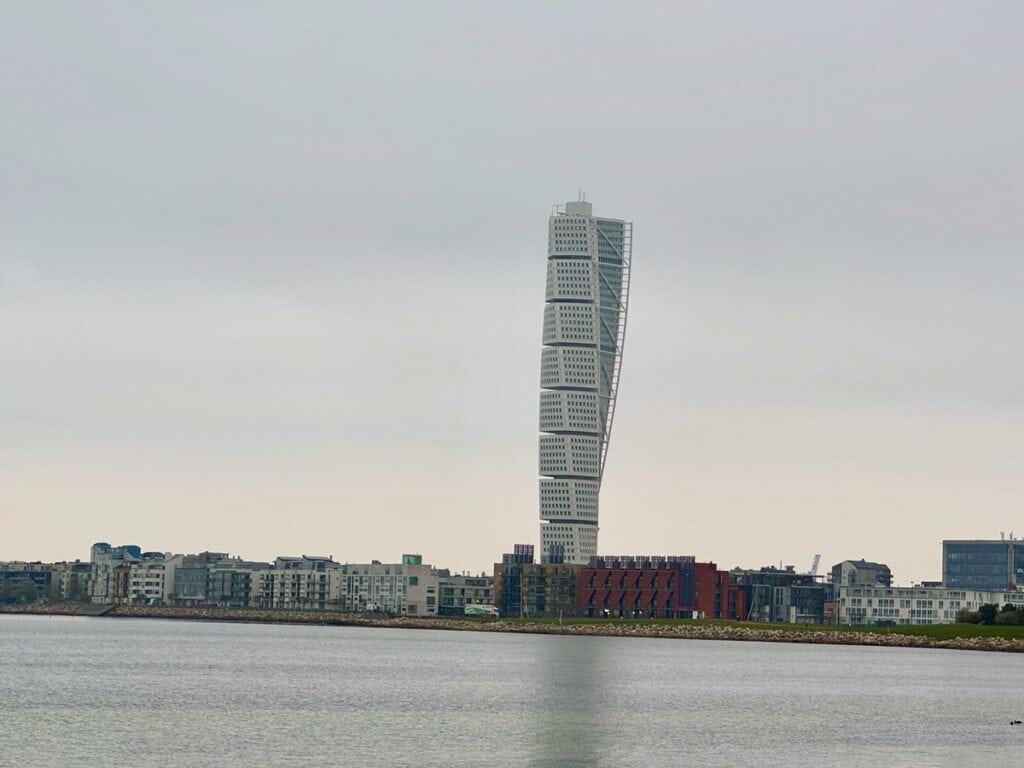 Skyscraper with twisting design rises above Malmo Sweden